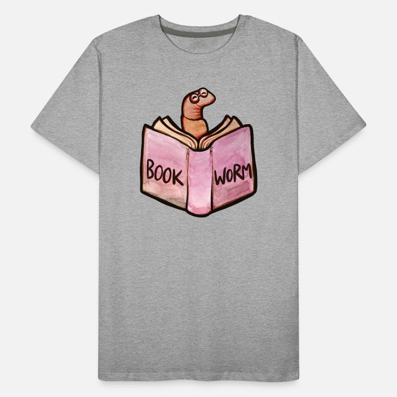 Bookworm Reader: Pink Open Book Men's Premium Organic T-Shirt