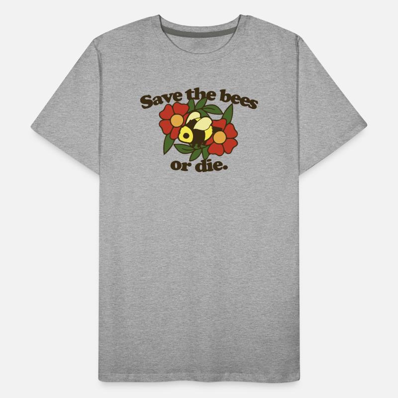 Rette die Bienen oder stirb Männer Premium Bio T-Shirt