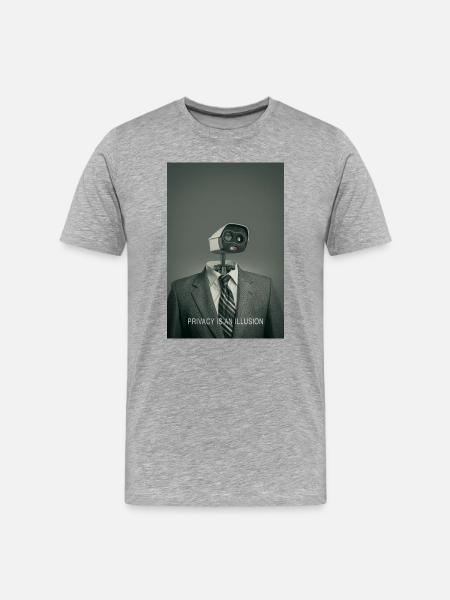Privacy Is An Illusion Poster Minimal - Men's Premium Organic T-Shirt - heather grey
