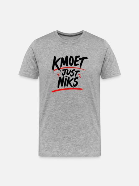 KMOET Just Niks Rouge Accent - T-shirt bio Premium Homme - gris chiné