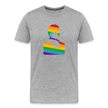 Embrace me - Men's Premium Organic T-Shirt - heather grey - Front - Damien (186cm)