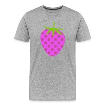 Motif de points fraise Points de fruits Points roses - T-shirt bio Premium Homme - gris chiné - Devant - Damien (186cm)