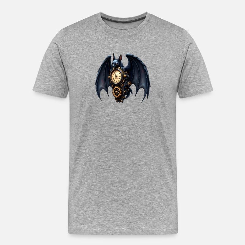 Steampunk-kellosepä maila - Miesten premium luomu-t-paita - harmaasävyinen