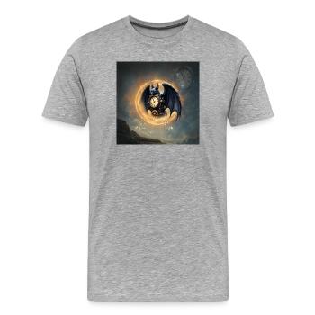 Steampunk Winged Watch - Men's Premium Organic T-Shirt - heather grey - Front - Damien (186cm)