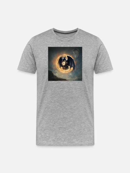 Steampunk Winged Watch - Men's Premium Organic T-Shirt - heather grey