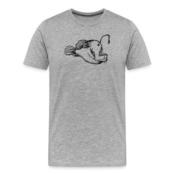 Monstre poisson-grenouille des profondeurs - Illustration - T-shirt bio Premium Homme - gris chiné - Devant - Damien (186cm)