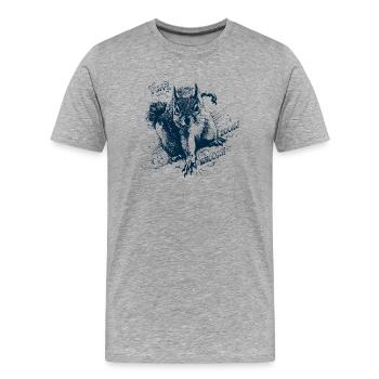 Super-héros écureuil - T-shirt bio Premium Homme - gris chiné - Devant - Damien (186cm)