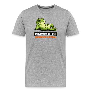 Frog Chill: Minimum Effort - Men's Premium Organic T-Shirt - heather grey - Front - Damien (186cm)