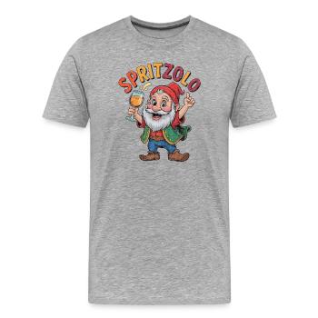 Spritz de Gnomon Festif - T-shirt bio Premium Homme - gris chiné - Devant - Damien (186cm)