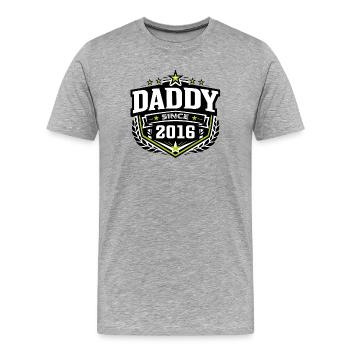 Daddy Since 2016 – Proud Dad Design - Men's Premium Organic T-Shirt - heather grey - Front - Damien (186cm)
