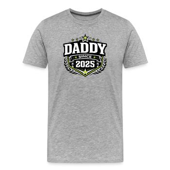 Papa seit 2025 – Proud Dad Design - Männer Premium Bio T-Shirt - Grau meliert - Vorne - Damien (186cm)