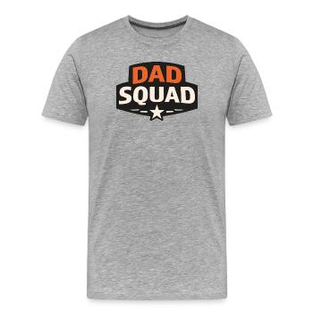 Papa-Squad - Männer Premium Bio T-Shirt - Grau meliert - Vorne - Damien (186cm)