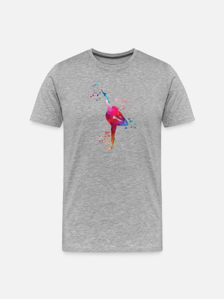 Gymnast with baton rhythmic gymnastics - Men's Premium Organic T-Shirt - heather grey