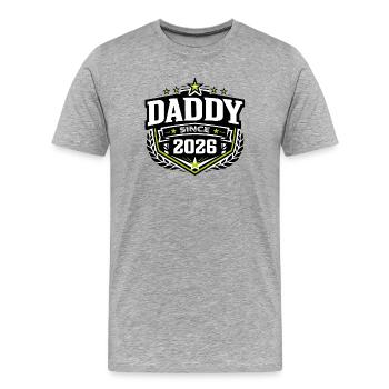 Daddy Since 2026 – Proud Dad Design - Men's Premium Organic T-Shirt - heather grey - Front - Damien (186cm)