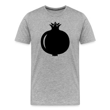 Silhouette de grenade – Motif de fruits exotiques - T-shirt bio Premium Homme - gris chiné - Devant - Damien (186cm)