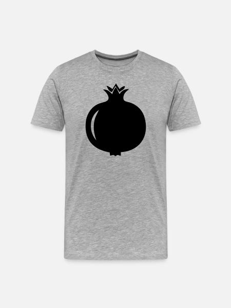 Granatapfel-Silhouette – Exotisches Fruchtdesign - Männer Premium Bio T-Shirt - Grau meliert