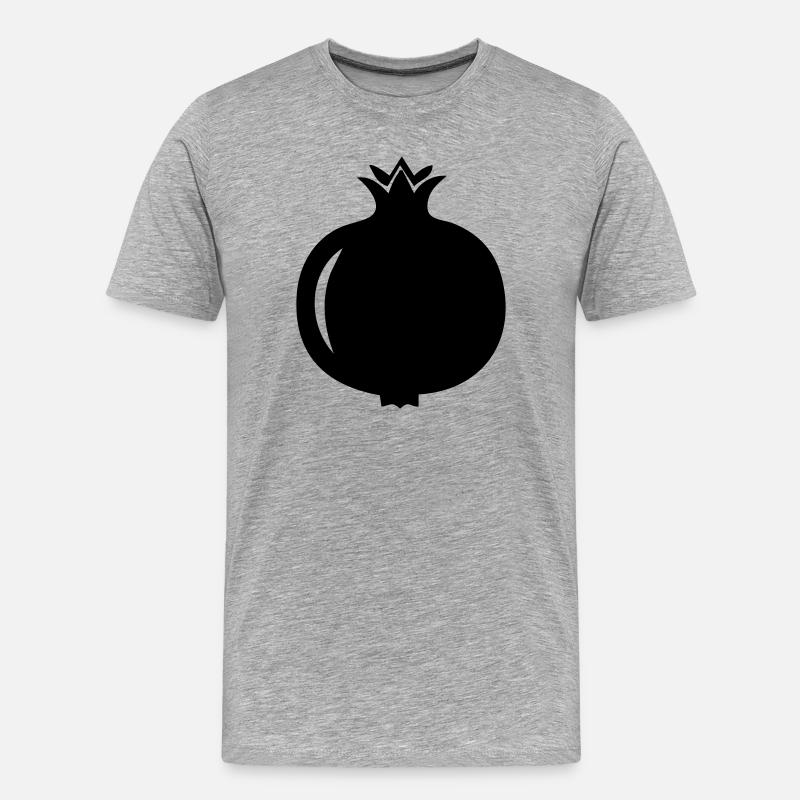 Granatapfel-Silhouette – Exotisches Fruchtdesign - Männer Premium Bio T-Shirt - Grau meliert