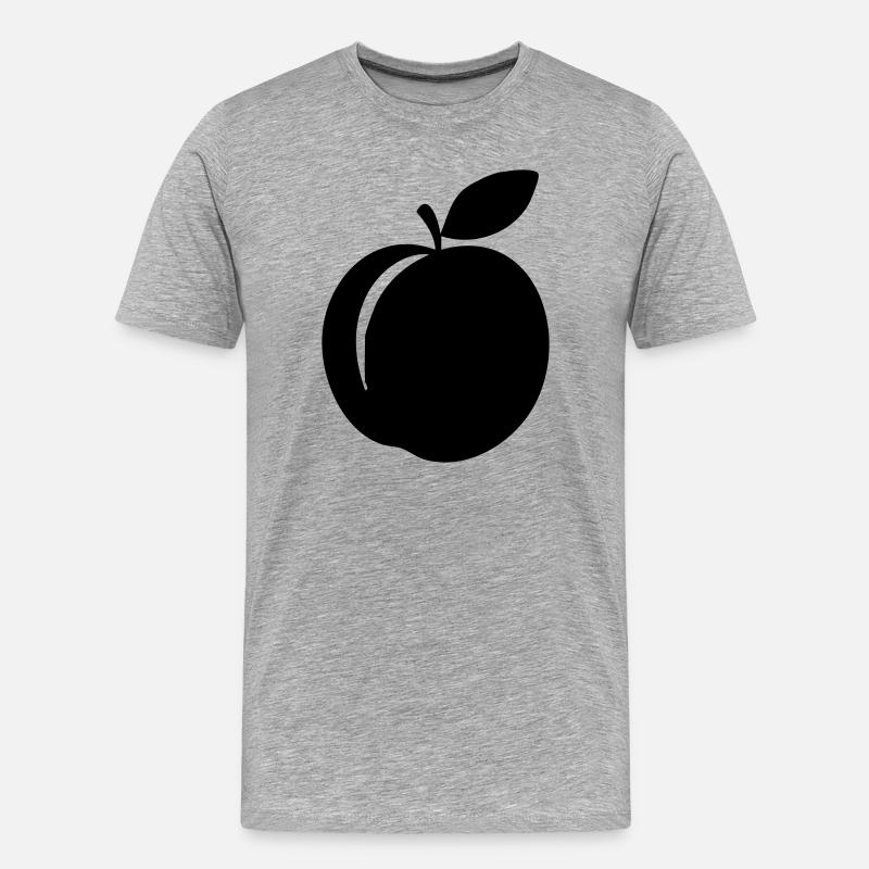 Pfirsich-Silhouette – süßes Sommerdesign - Männer Premium Bio T-Shirt - Grau meliert
