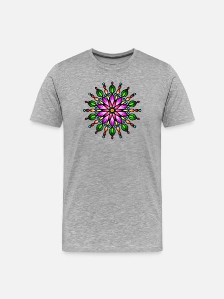 Tropical Rainbow Star - Men's Premium Organic T-Shirt - heather grey