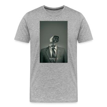 Monitored Minimal Surveillance Poster - Men's Premium Organic T-Shirt - heather grey - Front - Damien (186cm)