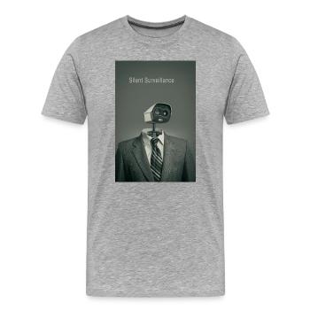 Silent Surveillance Minimal Poster Art - Men's Premium Organic T-Shirt - heather grey - Front - Damien (186cm)