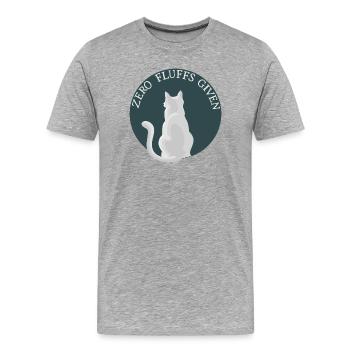 Aucun fluff donné – Chat par derrière avec de l’attitude - T-shirt bio Premium Homme - gris chiné - Devant - Damien (186cm)