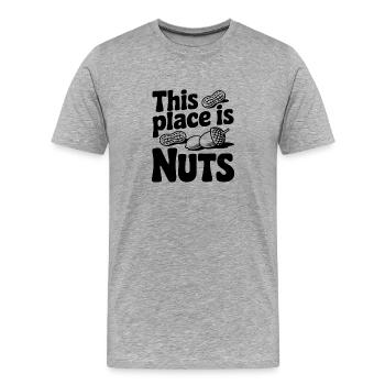 Cet endroit est dingue - T-shirt bio Premium Homme - gris chiné - Devant - Damien (186cm)