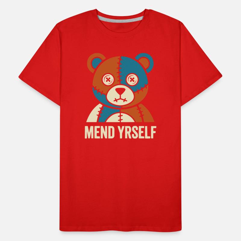 Patchwork Bear : points de suture et contraste T-shirt bio Premium Homme