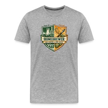 Brasseurs entre laboratoire et art | Brasseurs amateurs - T-shirt bio Premium Homme - gris chiné - Devant - Damien (186cm)