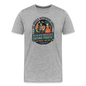 Mittelalter Dating Profil lustig - Männer Premium Bio T-Shirt - Grau meliert - Vorne - Damien (186cm)