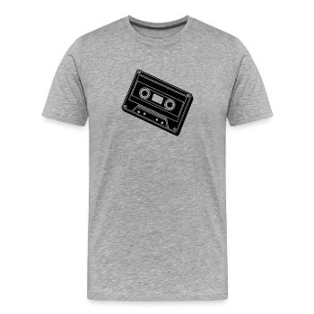 cassette tape - Men's Premium Organic T-Shirt - heather grey - Front - Damien (186cm)