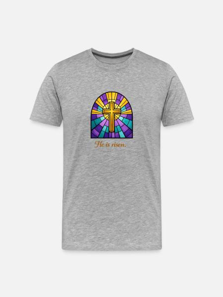 he is risen - Men's Premium Organic T-Shirt - heather grey