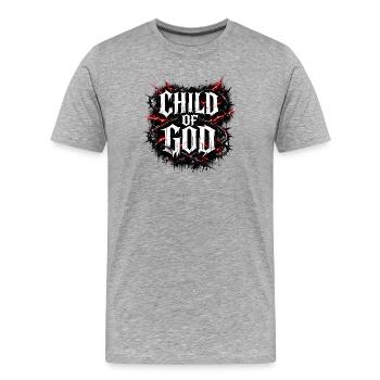 Child of God - Männer Premium Bio T-Shirt - Grau meliert - Vorne - Damien (186cm)