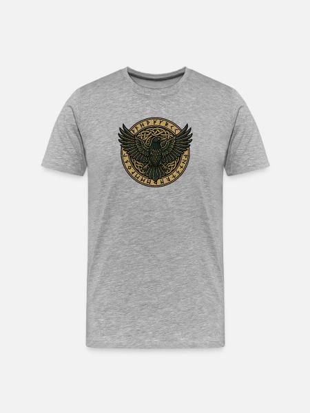 Runeraven in the Sun Circle - Men's Premium Organic T-Shirt - heather grey