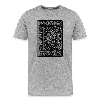 Geometric Playing Card Vector Art Black - Men's Premium Organic T-Shirt - heather grey - Front - Damien (186cm)