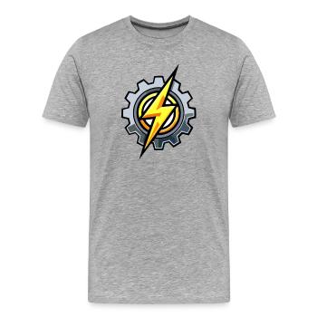 Gear Blitz – Génie électrique et mécanique - T-shirt bio Premium Homme - gris chiné - Devant - Damien (186cm)