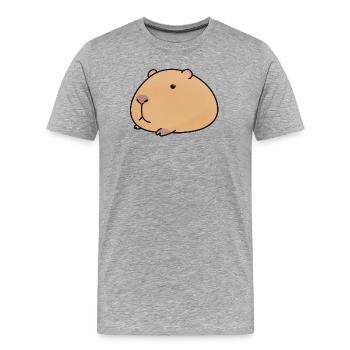 Lounging Capybara Cozy Vibe - Men's Premium Organic T-Shirt - heather grey - Front - Damien (186cm)