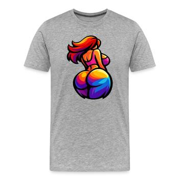 Female Forms - Men's Premium Organic T-Shirt - heather grey - Front - Damien (186cm)