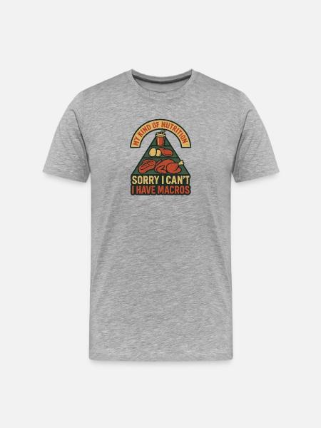 Blague macro : Pyramide alimentaire - T-shirt bio Premium Homme - gris chiné
