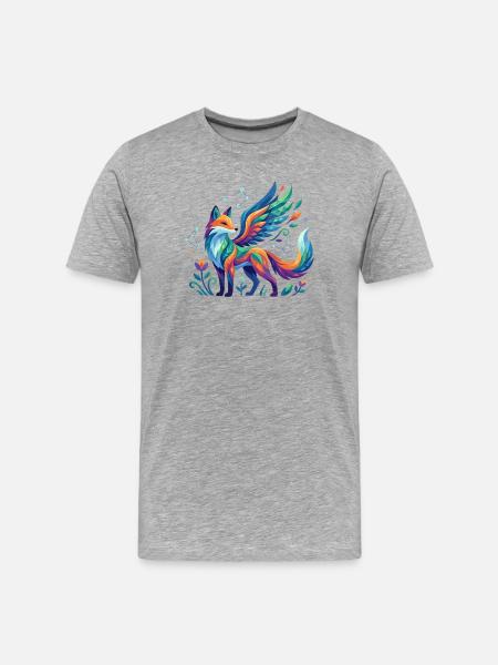 Fuchsflügel Farbenzauber - Männer Premium Bio T-Shirt - Grau meliert