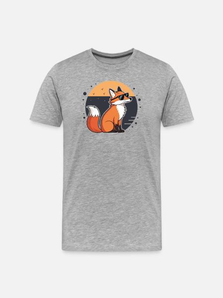 Fox Sun Dark Glasses - Men's Premium Organic T-Shirt - heather grey