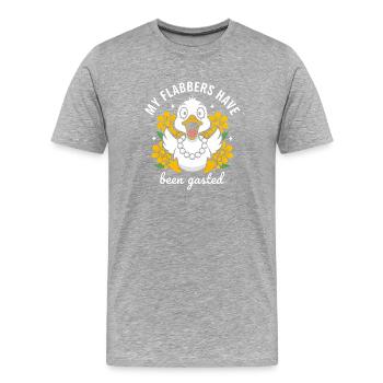 Caricature de la Fleur de Canard Heureuse - T-shirt bio Premium Homme - gris chiné - Devant - Damien (186cm)