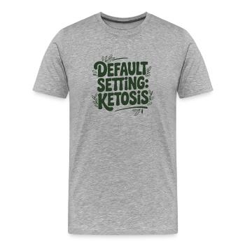 Mode cétose | Keto : dire pauvre en glucides - T-shirt bio Premium Homme - gris chiné - Devant - Damien (186cm)