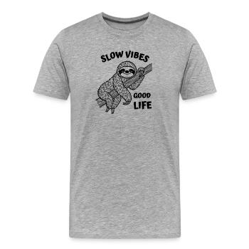 Sloth Resting on a Branch - Men's Premium Organic T-Shirt - heather grey - Front - Damien (186cm)