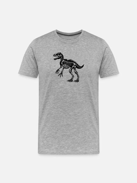 Dinosaur skeleton - Men's Premium Organic T-Shirt - heather grey