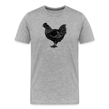 Chicken - Men's Premium Organic T-Shirt - heather grey - Front - Damien (186cm)