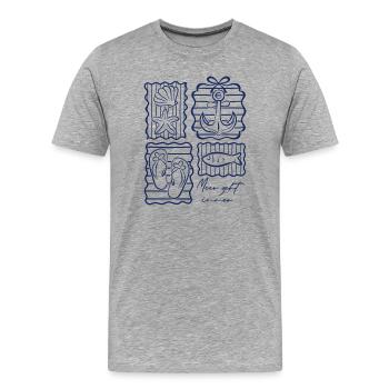 Urlaub Am Meer Küste Meer Geht Immer - Männer Premium Bio T-Shirt - Grau meliert - Vorne - Damien (186cm)