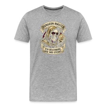 RPG Pen and Paper - Lustiger Spruch - Männer Premium Bio T-Shirt - Grau meliert - Vorne - Damien (186cm)