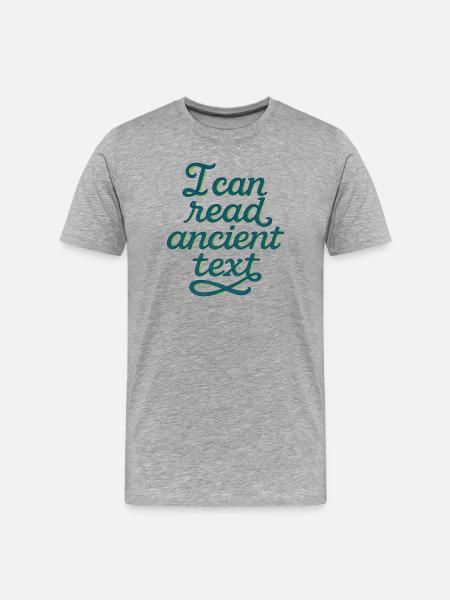 Ancient Script Tee - Men's Premium Organic T-Shirt - heather grey