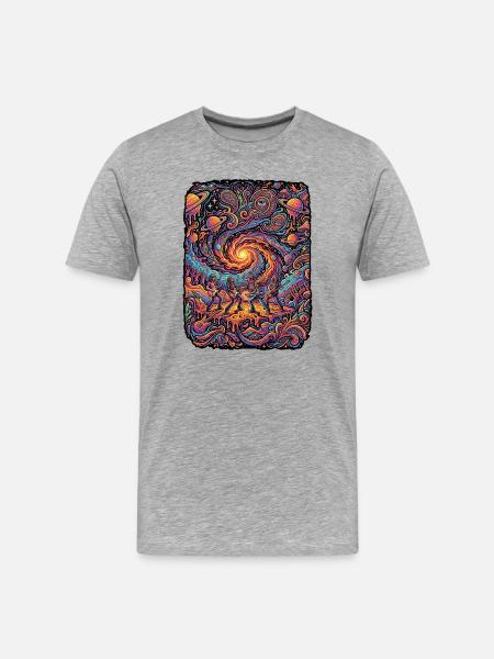 Psychedelic Rock Free Mind - Men's Premium Organic T-Shirt - heather grey